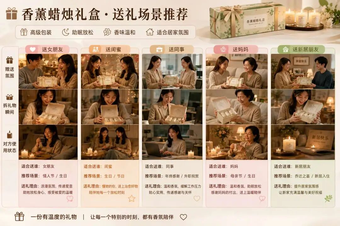 香薰蜡烛礼盒送礼场景推荐图示例